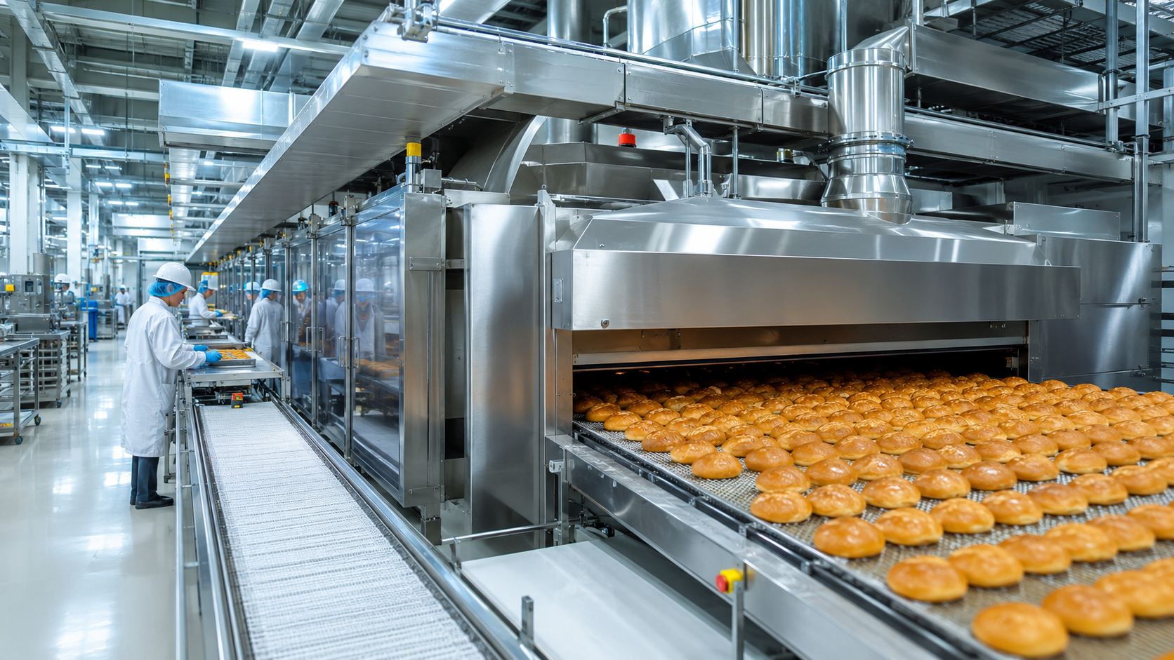 Industrie agroalimentaire boulangerie ligne de production nettoyage glace carbonique CRYOSTRAL